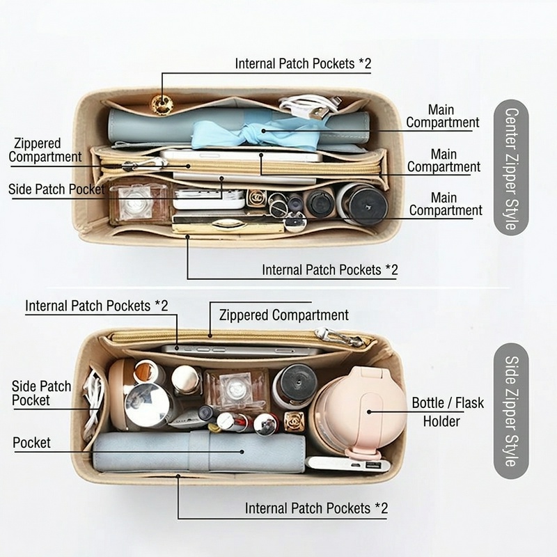 Women Felt Insert Bag Purse Or - огляд і ціна Luxury Skincare And Makeup Brands